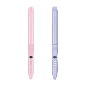 FoxyBae Bounce Bae 1.25” Long Barrel Curling Iron – Tourmaline Ceramic Spring Clip Curler for Waves & Curls, Frizz Control, Shine