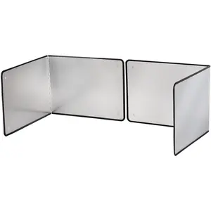 Large 2 Pieces 2 Sided Stainless Steel Splatter Guard for Frying Stove Top, Non Stick Foldable Oil Splash Screen for Cooking Stove