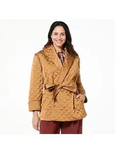 GREY by Jhoan Sebastian Grey Convertible Quilted Belted Jacket