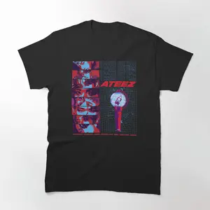 Ateez Ot8 Retro Streetwear Inspired Design T-Shirt - Show Your Support For K-Pop Group Ateez With This Stylish And Retro-Inspired Design