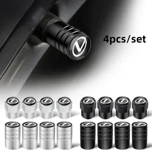 4Pcs Set of four Car Wheel Tire Valve Stem Caps Dust Covers Dustproof Feature Secure Fit Aluminum Alloy Cap Auto Decoration Accessories For Lexus LS LC RZ IS350 ES300 GS350 CT200h GX460 LX570 RX500h NX300 UX260 LM300 RC350 GS250 GS450h ES200 IS300 IS500