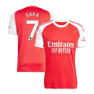 Saka 7 Red Color AFC Style ss2425 Home Soccer Shirt, Saka Short Sleeve Home Edition Football Shirt