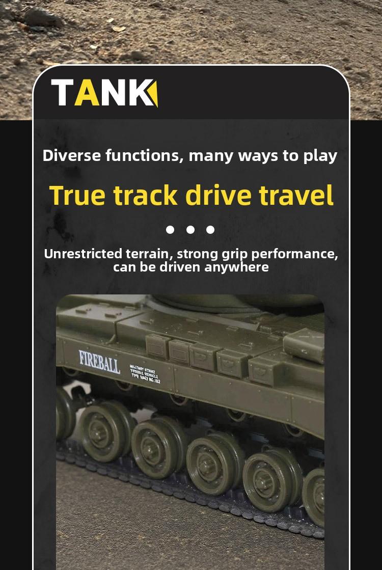 crab tank 1:30, 2.4G simulated remote control tank toy, infrared combat Sherman-Pershing off-road tracked model