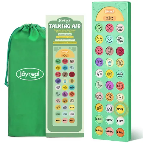 Joyreal Bilingual AAC Device for Autism Non Verbal Communication Tools for Speech Therapy & Stroke Rehab Autism Talking Aids with 6 Programmable Buttons & Adjustable Volume for Kids & Adults EN/ES Voice Switch