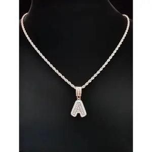 Women's Sparkling Cubic Zirconia Initial Necklace - Personalized Alphabet Letter Pendant, Silver Initial Necklace, Fashion Costume Jewelry Birthday Gift, Initial Necklaces