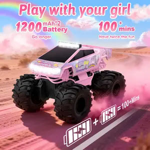 Amphibious RC Car, 2.4GHz Waterproof Drift & Stunt Vehicle, All-Terrain 4WD Off-Road Truck with LED Lights, Pink Unicorn 1:18 Scale Remote Control Toy for Girls, Birthday Christmas Gift for Ages 6+