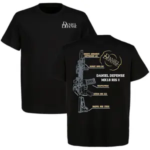 Daniel Defense MK18 RIS II Blueprint T-Shirt,Tactical,Full Colour Perfect for Fans Classic American Style,Gift For Dad