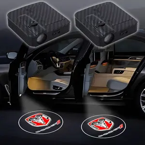 2pcs HD LED Car Door Lamps for Dodge Challenger Charger Journey Durango RAM 1500 Srt, Logo Projector Courtesy Welcome Lights Accessories