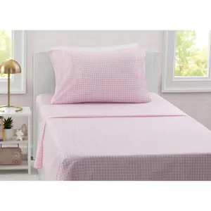 Pink Gingham 3-Piece Twin Sheet Set Pink Gingham 3-Piece Twin Sheet Set