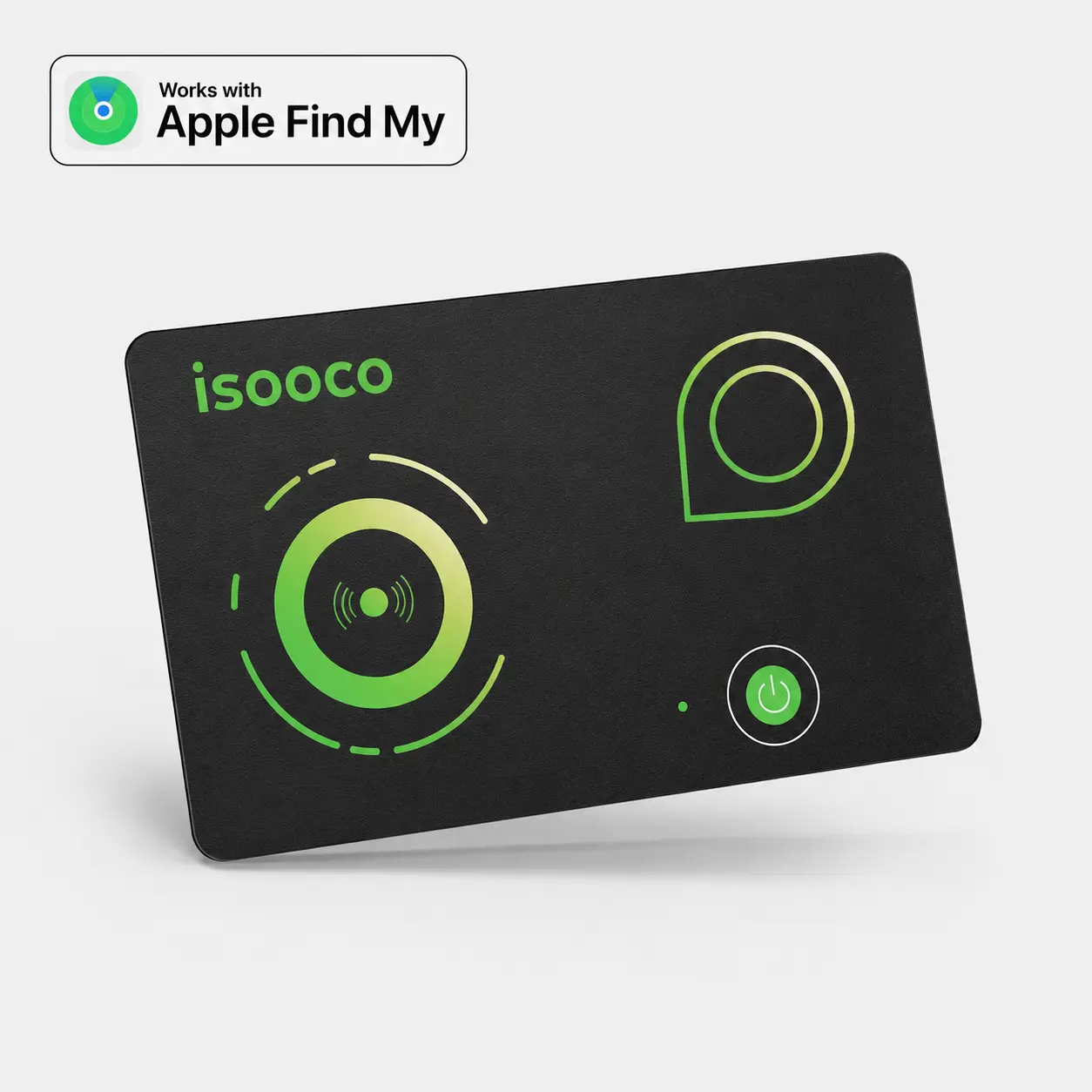 ISOOCO IS2403 Slim Wireless Charging Wallet Tracker, 1.6mm Bluetooth Anti-Lost Locator, IP67 Waterproof, Works with Apple Find My for Wallets, Bags, iOS Only