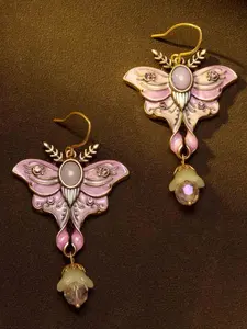Vintage Butterfly Fairy Enamel Earrings, Elegant Women's Party Jewelry, Unique Holiday Design, Perfect Gift for Her, High Quality Earrings