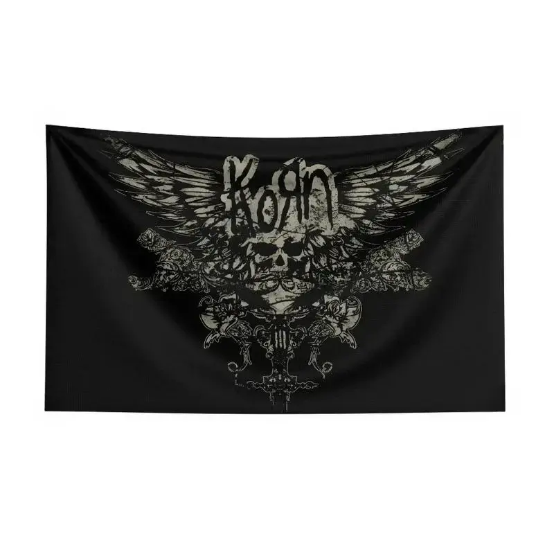 Korn Metal Rock Band Flag Banner Tapestry Wall Hanging - Home Decor Room Art, Winter Spooky Decoration, Multi-Size Rectangular Shape, Gentle Hand Wash Gift