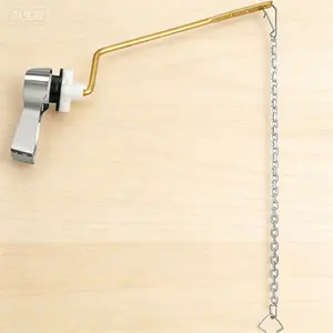 Adjustable Toilet Handle Kit - Durable Brass Lever with Chrome Finish, Stainless Steel Flapper Chain, Universal Replacement for Most Toilets, Easy Installation, Corrosion-Resistant Side Mount Hardware