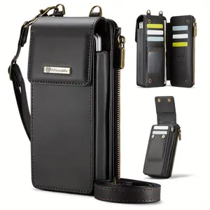 Crossbody Wristlet Wallet Case For Samsung Galaxy Z Fold 2/ 3/ 4/ 5/ 6, Strap Wristlet Flip Case With Magnetic Closure And Card Holder[RFID Blocking] For Man And Women Light