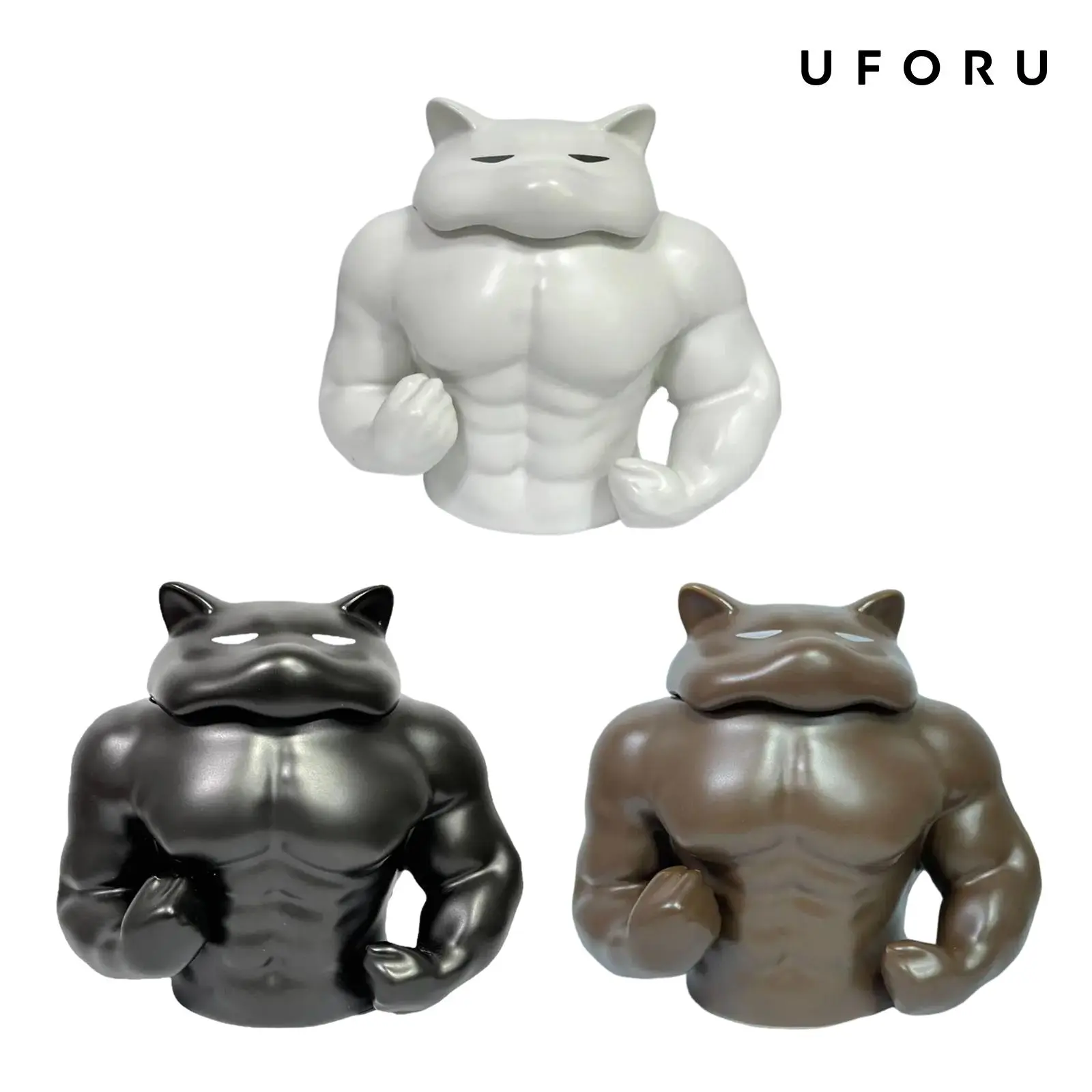 UFORU mug - muscle ceramic printed beverage container, reusable and washable tea cup holder, suitable for hot tea, iced coffee, cold drinks, cocoa, milk and other beverages, no need for electrical kitchen appliances, cocoa milk ready to drink water bottle