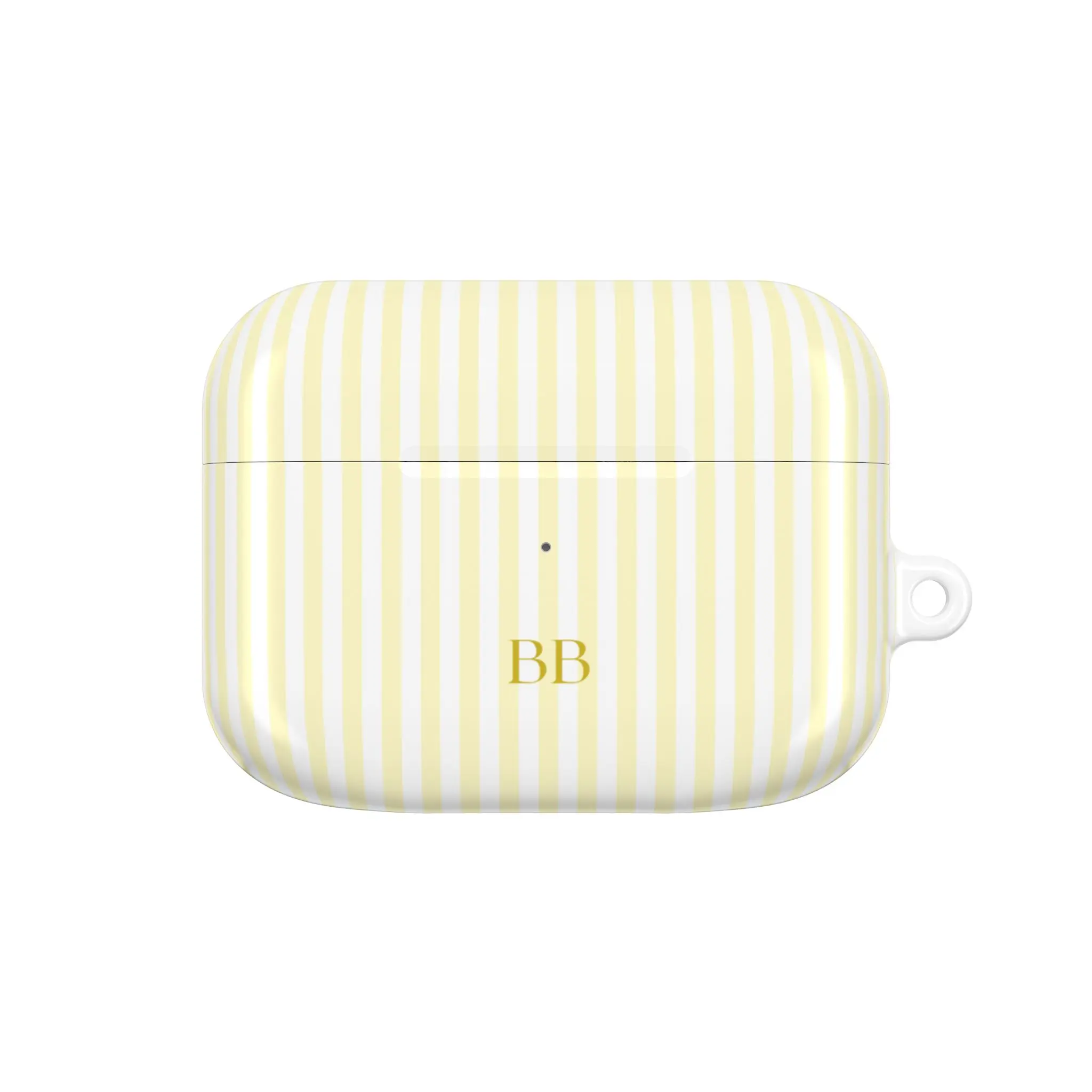 Personalized Yellow Phone Case Custom Monogram Air Pods Case Aesthetic Striped Airpods Case Summer Coastal Airpods Case Preppy Airpods Beachy