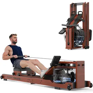 【live only】YOSUDA Water Rowing Machines for Home Use- Foldable Rower Machine 400LBS Weight Capacity with Dedicated Monitor & Bluetooth APP, Comfortable Seat