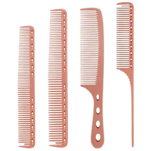 4 Types Aluminum Hair Combs for Cutting Stainless Steel Hair Tail Metal Comb