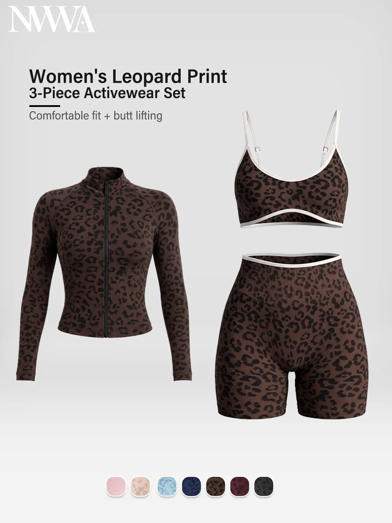 Women's Workout 2-Piece Sets, Summer Sports Leopard Bra & Biker Shorts Sets for Women with Contrasting Colors, Seamless Thin Straps, Gym Tracksuits Summervibes, Workout Sets Women