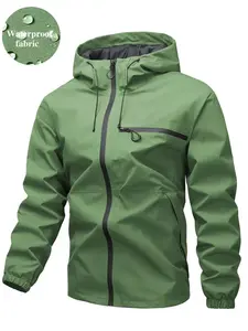 Men Waterproof Hooded Jacket | Lightweight Windproof Rain Coat for Outdoor Hiking Camping Daily Commute