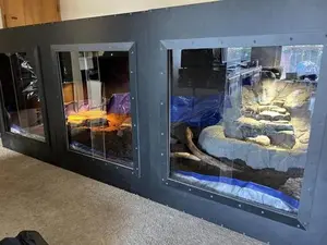 Large Bioactive PVC Reptile Enclosure with Tempered Glass Doors for Pythons Iguanas Monitors Spacious Interior for Climbing Basking Burrowing Exploring Eco-Friendly Habitat