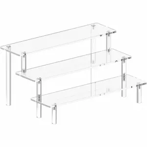 Acrylic Risers Display Stands, 3 Tier Perfume Organizer Display Shelf & Versatile Cupcake Stand Holder, Display Risers for Figures, Dessert Shelves for Party for Decoration and Organizer