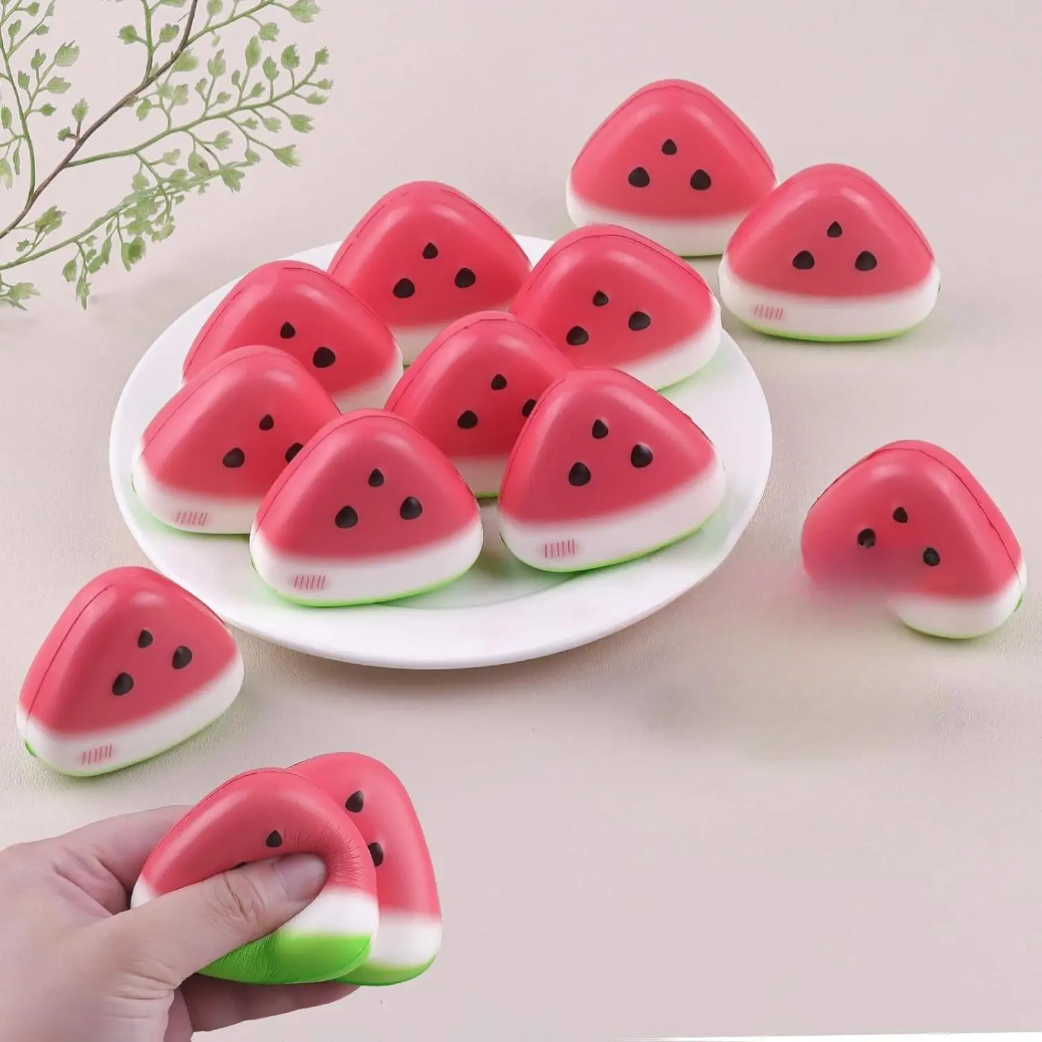 Anboor 12 Pcs Squishies Squishies Toy for Kids Watermelon Bulk Small Slow Rising Foam Realistic Food Stress Relief Cute Squeeze Toy Gift for Kids Parents Partner