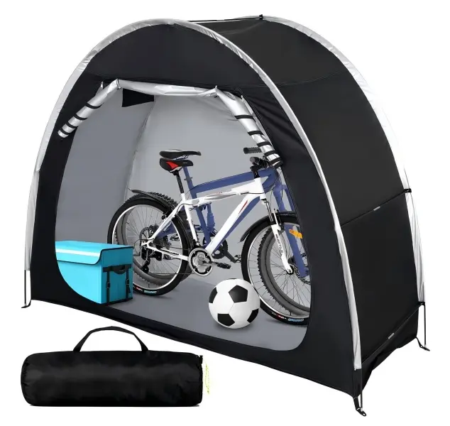210D Silver Coated Oxford Cloth Bike Tent - Zippered, Waterproof, Dustproof, UV-Protective Outdoor Storage Shelter for Bicycles, Motorcycles, Lawn Equipment, Garden Tools (78.7"l × 31.5"w × 64.96"h)