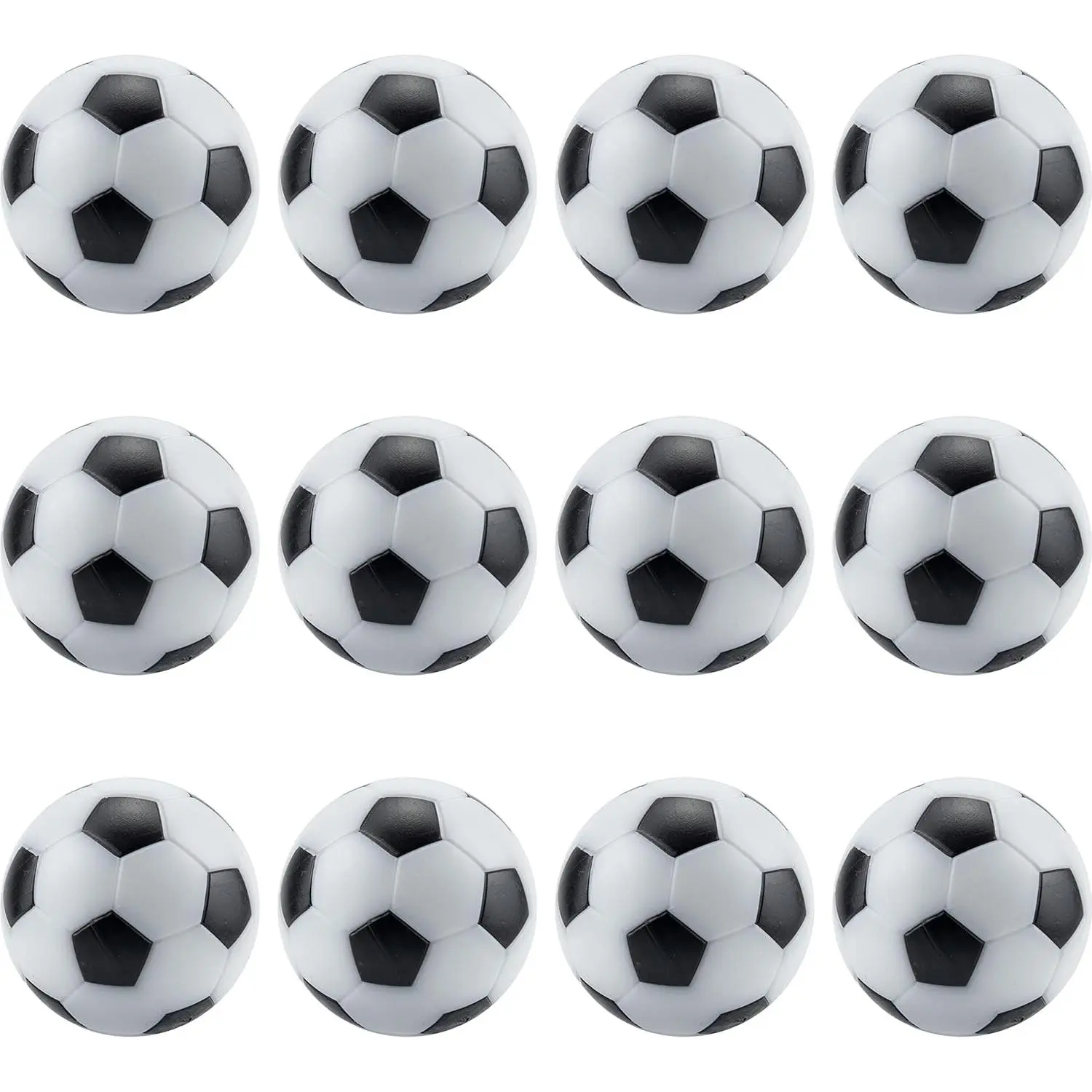 Set of 12 Foosball Balls Soccer Replacement Balls Mini Soccer Ball Mini Black and White Soccer Balls Mini Table Soccer Balls