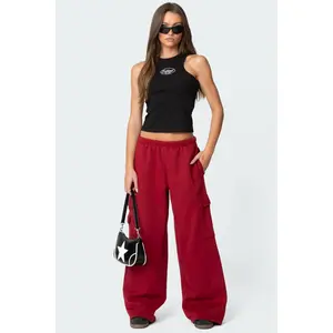 Wide Leg Cargo Sweatpants