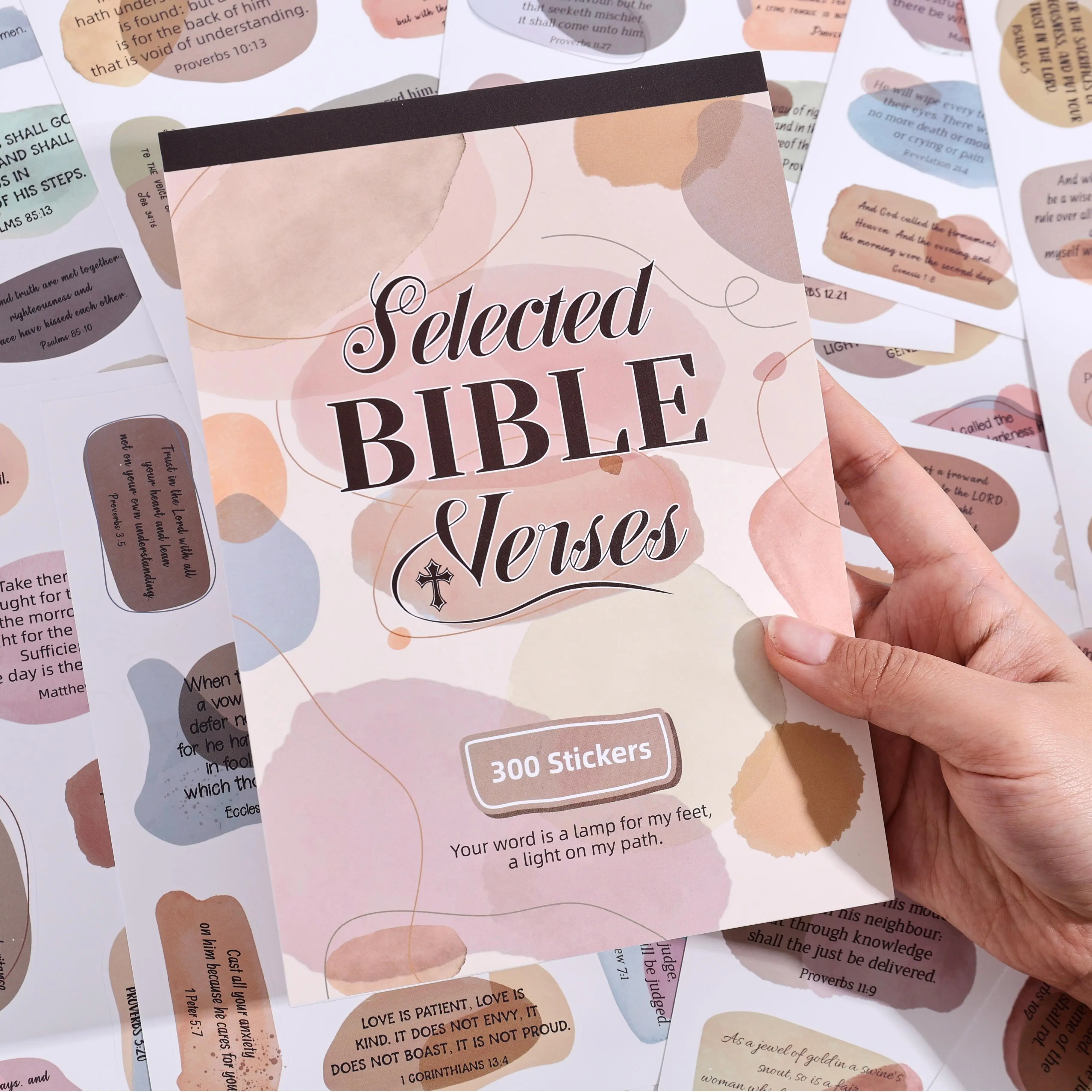 300PCS Irregular Vintage Christian Bible Verse Adhesive Stickers, Adult Bible Study Supplies, Christian Gifts for Women for Scrapbooking, Water Bottles