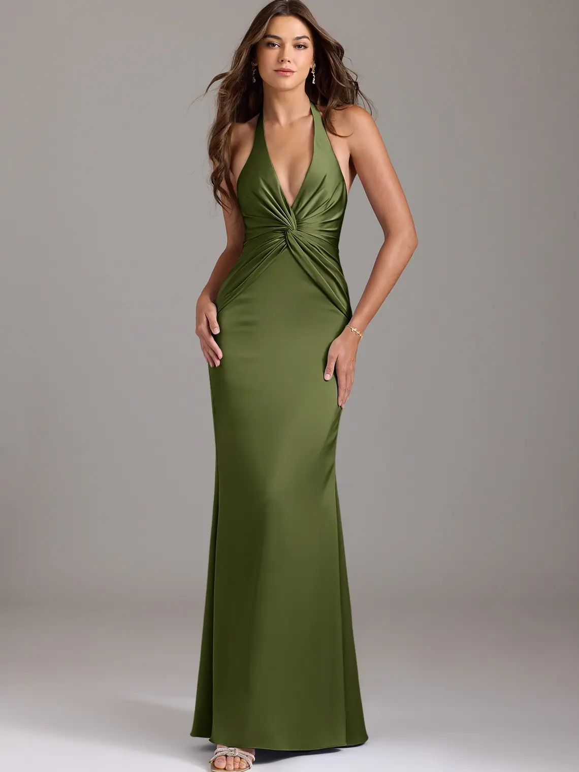 sam formal satin open back dress blue - TikTok Shop
