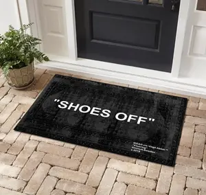 Shoes Off Welcome Mat, Modern Graphic Doormat