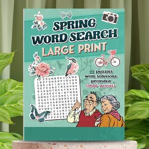 2026 Spring New Word Search Notebook, Casual Puzzle Book, Perfect for Commuting and Leisure, Family Interaction Choice (no Pen Included), Travel Diary Notebook