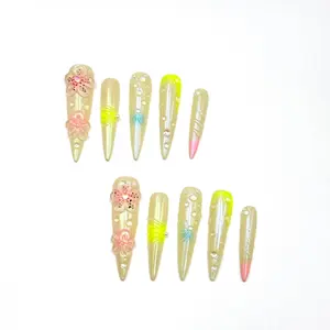 gel spring | French tip press on nails but better | 10 min nails and they last over a week? ?