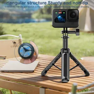 Selfie Stick Tripod for Sports Cameras, Extensible Floating Handle, Adjustable Tripod Stand, Compatible with Gopro Dji Action Insta360, Perfect for Live Streaming Video Blogs, Video Recording Equipment