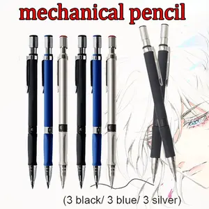 9pcs/set new creative high-quality metal mechanical pencils, 2.0mm automatic pen core, filling telescopic engineering pencils, very suitable for teacher gifts, back to school office stationery supplie Mechanical Drawing Pencils