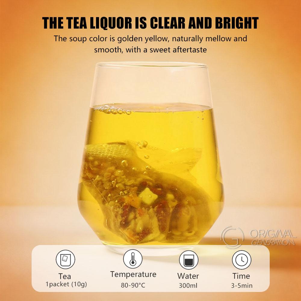 Anti Inflammation Tea BOGO Five Fingered Peach Poria Coco Tea 2 Cartons (1Carton 100g 10g×10packs)×2 With Five Fingered Peach; Poria Coco;Tartary Buckwheat; Red Bean;Raw Malt; Coix Seed; Orange Peel; Gorgon euryale Seed; Gardenia