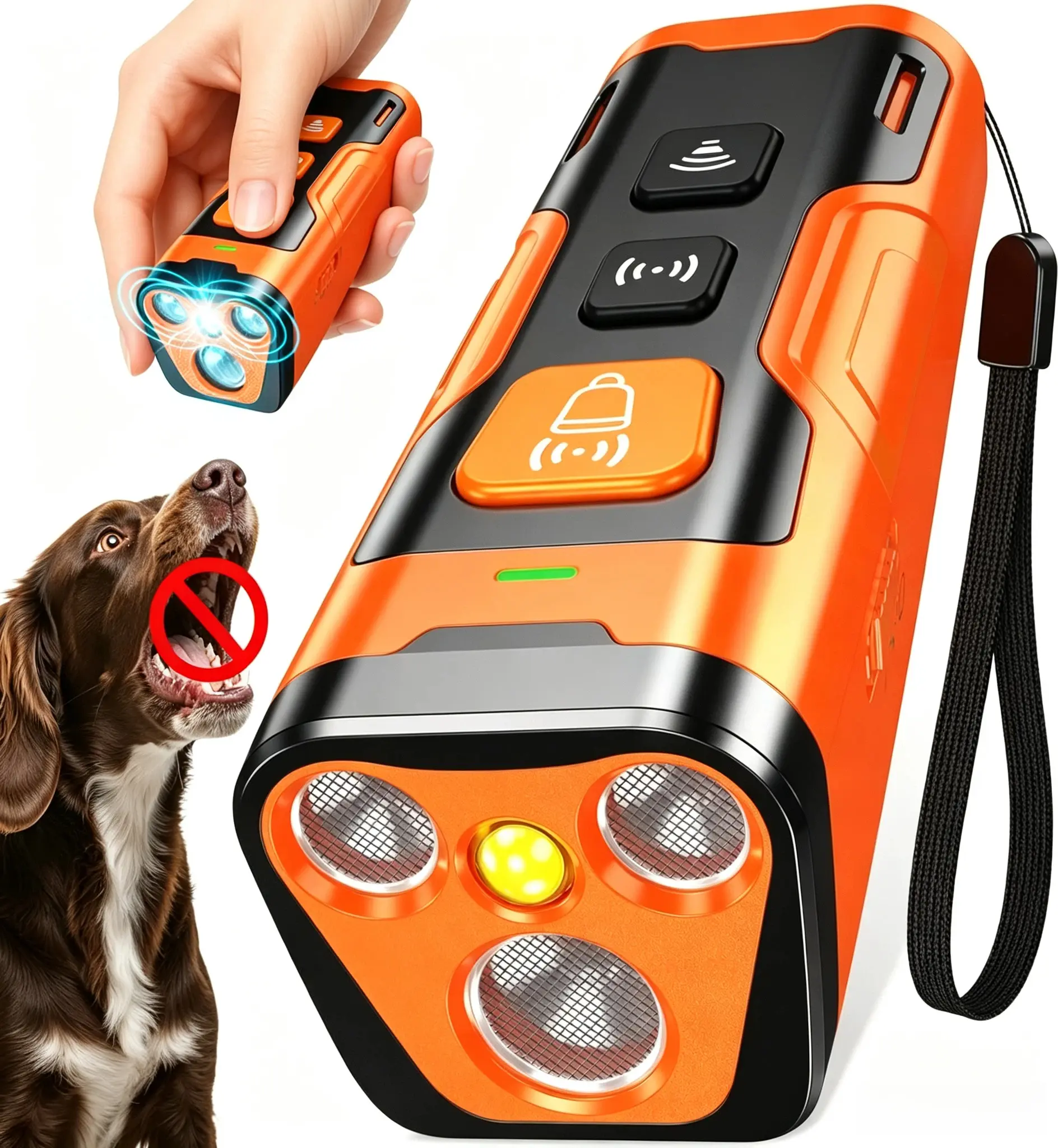 PetPulse Dog Bark Deterrent Device, 3X Ultrasonic Anti Barking, 6 Training Modes 23 FT Range Barks No More Indoors Outdoors Behavior Correct Safe & Humane Rechargeable Compact Bark Control for Dogs