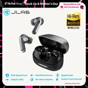 JLab Epic Pods ANC True Wireless Earbuds with Adaptive Noise Cancelling, Hi-Res Audio, IP55 Splashproof, 60+ Hr Playtime, Wireless Charging, Bluetooth 6.1, iOS & Android Compatible