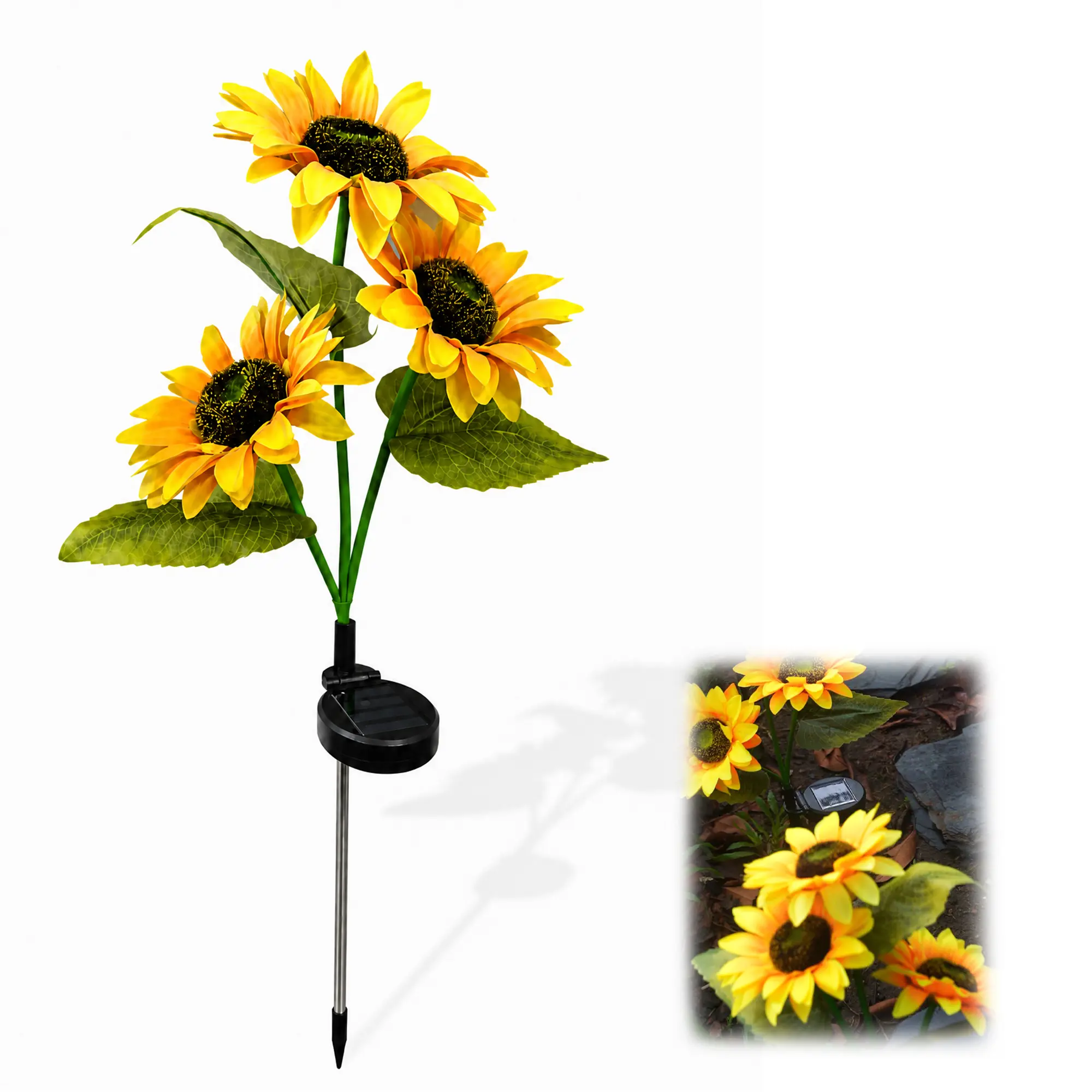 Outdoor Solar LED Sunflower Garden Lights (2/4/6/8 Pcs), Glow in the Dark, IP65 Waterproof Durable Plastic Flowers, Mood Lighting for Outdoor Patio Decor, Solar Landscape Accents halloween decoration tiktokshopbacktoschool