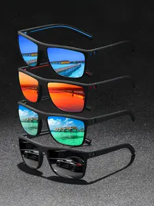 4pairs of the latest vintage square sunglasses, suitable for both men and women, available in multiple colors, suitable for various occasions, UV400 protection, luxury designer glasses, high-quality lenses providing excellent visual experience.