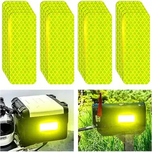 14 high-visibility reflective safety stickers | Waterproof fluorescent yellow-green, suitable for cars, trucks, bicycles and motorcycles | Enhanced vehicle visibility, strong stickiness, luminous sticker