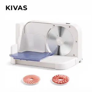 KIVAS Electric Meat Slicer for Home Use, 150W Powerful Deli Food Slicer with 6.7" Stainless Steel Blade, 0-0.59" Adjustable Thickness, Foldable & Space-Saving Design, Dual Safety Lock, Easy to Clean