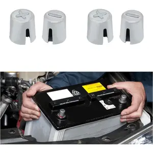 2 Pairs Battery Post Shims, Lead Alloy Car Battery Post Adapter for Positive or Negative Post, Automotive Battery Post Shims Anode Cathode Sleeves for Car Truck Boat