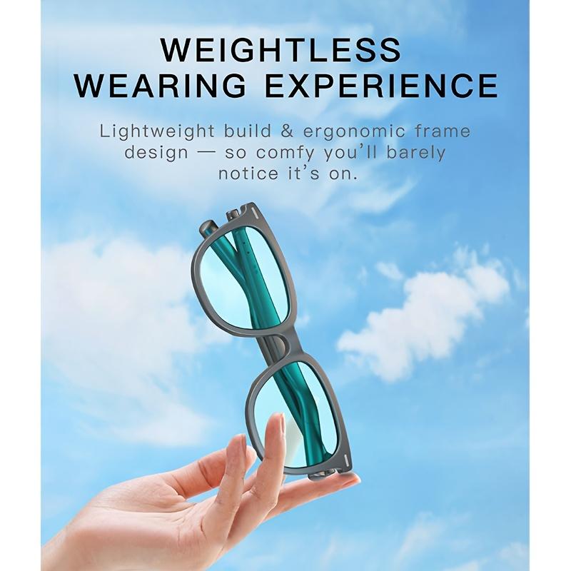 AI Smart Bluetooth Glasses for Men and Women, Gradient Tint,Real Time Translation, Voice Assistant, Hands-Free Calls, Indoor Protection for Iphone Android Music,Open-Ear Audio for Travel, Work Vlog