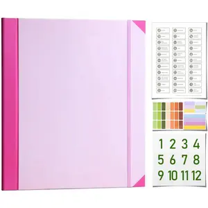 The Life Book Document Organizer - Binder for Important Documents, Document Organizer Foliofor Bills Checks Birth Certificates etc (Pink)