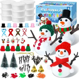 Snowman Crafts for Kids 9 Pack Build Snowman Craft Kit Christmas Stocking Stuffers for Kids Christmas Indoor Outdoor Holiday Decor Crafts Gift for Ages 3 4 5 6 7 8 (9)