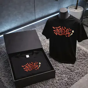 West Coast graffiti-style FRABAI cartoon character print T-shirt, made from heavyweight Pima cotton—soft, breathable, and skin-friendly. American retro high-street styling that’s a must-have for trendsetters! Menswear Top Man Streetwear Tropical Tshirt