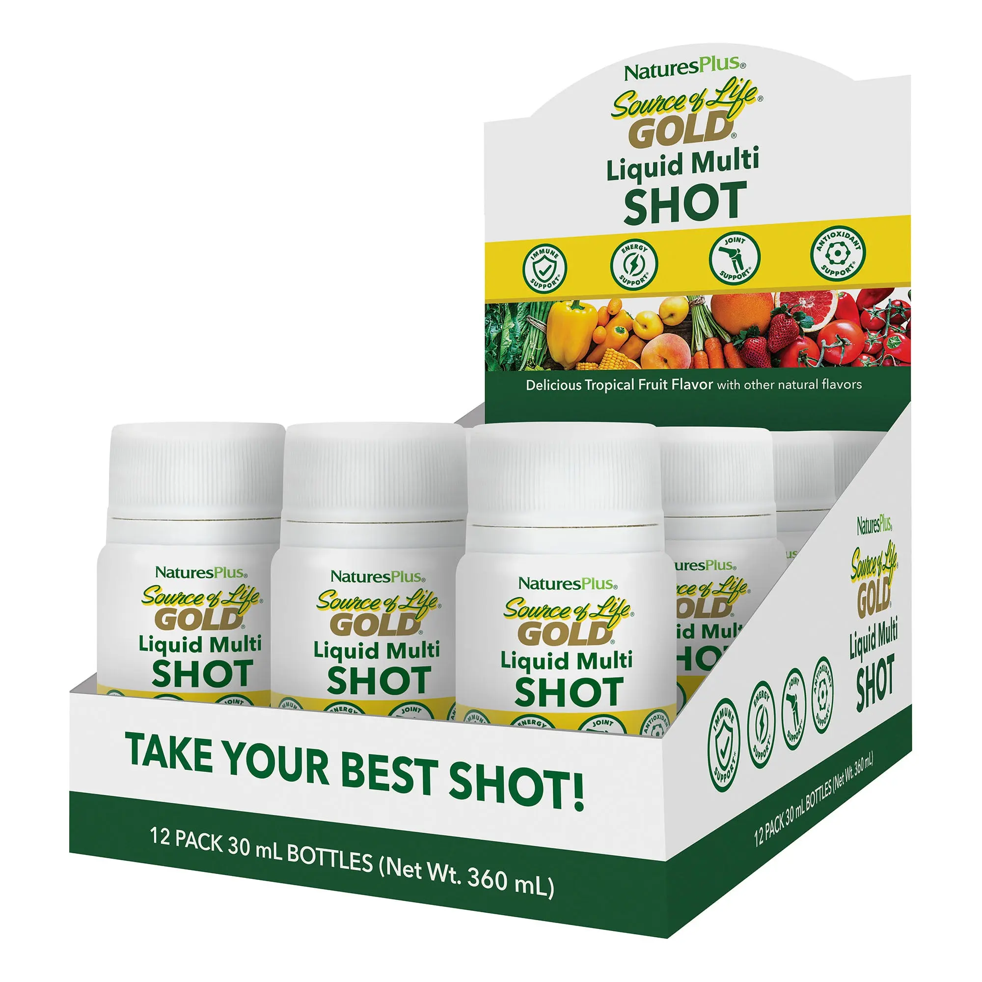 Source of Life® GOLD Multivitamin Liquid Supplement by NaturesPlus, Supplies nutrients from more than 120 whole foods